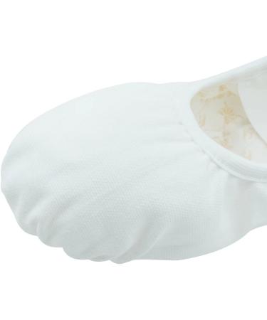 Buy s.lemon Canvas Ballet Shoes - Split Leather Sole Ballet Slippers (40 EU White) | International Shipping Available - Buy Online on GoSupps.com