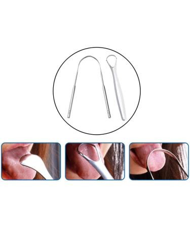 Fenteer 2pcs Stainless Steel Tongue Scraper Cleaner | Bad Breath Solutions | Oral Care Essentials - Buy Online on GoSupps.com