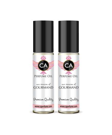 CA Perfume Impression of Emra Gourmand For Women & Men Replica Fragrance Body Oil Dupes Alcohol-Free Essential Aromatherapy Sample Travel Size Concentrated Long Lasting Attar Roll-On 0.3 Fl Oz-X2