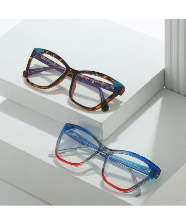 SERONI TR90 Cat Eye Blue Light Blocking Glasses for Women & Men - UV Protection Computer Reading Glasses - Gray-Red 57mm - Buy Online on GoSupps.com