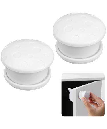 2 Pcs Magnetic Cupboard Locks Cupboard Locks for Children Universal Replacement Magnetic Child Locks for Cupboard Doors Easy Install Child Locks for Kitchen Cupboards (White)