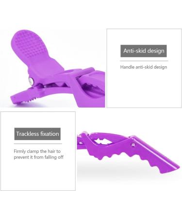 ZEVONDA 10Pcs Crocodile Hair Barrettes - Professional Women's Styling Clips with Non-slip Grip and Wide Teeth - Purple (10PCS) - Buy Online on GoSupps.com
