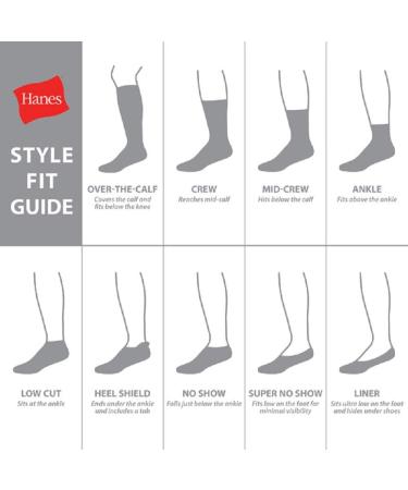 Hanes Men's X-Temp Performance Crew Socks 6-Pack - Size 6-12, Black Color - Buy Online on GoSupps.com