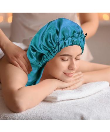 Ladaypoa Long Satin Hair Hood | 2-Piece Silky Sleeping Cap for Women | Extra Large Black & Green Satin Sleeping Hat - Buy Online on GoSupps.com