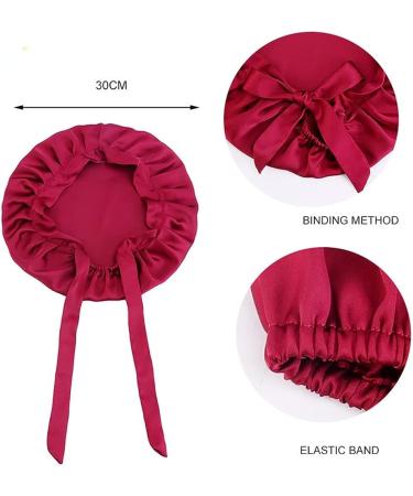 Mulberry Silk Sleep Cap - Red | Soft Silk Bonnet for Hair Care & Protection - Buy Online on GoSupps.com
