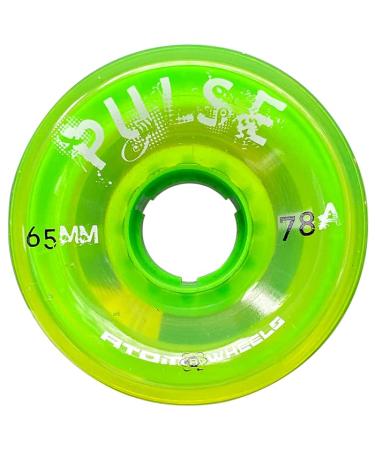 Atom Skates Quad Roller Wheels Pulse/Outdoor/Hardness 78A 65x37 Lime 8pk