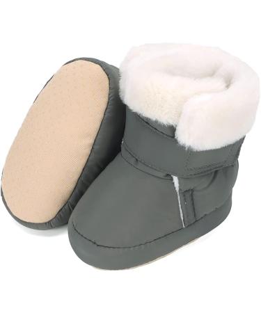 LACOFIA Baby Winter Booties Shoes - 12-18 Months, Gray | Infant Anti-slip Soft Sole Slipper Booties Crib Shoes - Buy Online on GoSupps.com