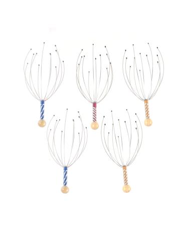 Ultnice 5 pieces Head massager spider head crawler head crawl head massage brush with massage fingers head scratch head spider for home spa relief relaxation (random color)