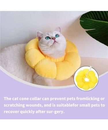 Adjustable Soft Cat Collar | Leak Protection & Comfort - Sunflower Design (8-25cm) - Buy Online on GoSupps.com