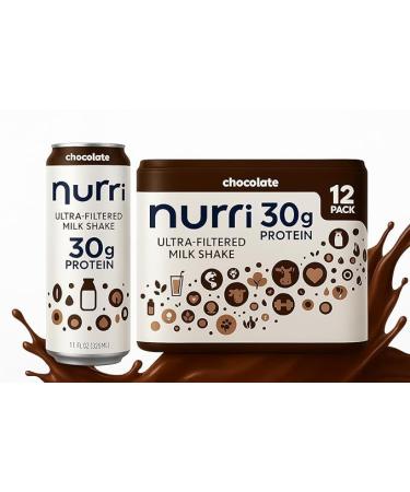 Nurri! 30g Protein Chocolate Shake 11 Fluid Ounce (Pack of 12)