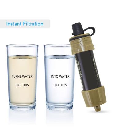 Buy Aomiun Portable Water Filter for Outdoor Survival | Camping Hiking & Emergency Water Filtration System - Army Green - Buy Online on GoSupps.com