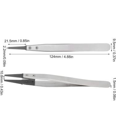 Precision Tweezers Stainless Steel Eagle Beak Tweezers Non Static Tweezers Non Static Tweezers Stainless Steel PPS Matt Sandblasted with Replaceable Straight Flat Tip - Buy Online on GoSupps.com