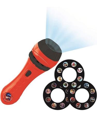 LEXIBOOK Tales of Ladybug & Cat Noir Miraculous Torch Light and Projector with 3 Discs 24 Images Create Your own Stories LTC050MI