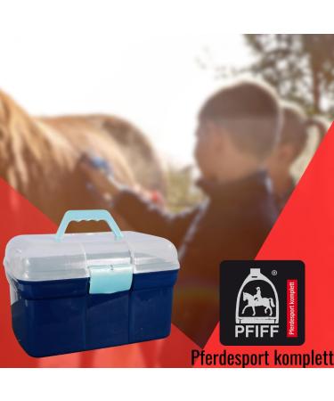 PFIFF 100576 Children's Grooming Box - 6-Piece Horse Care Kit in Blue | International Shipping Available - Buy Online on GoSupps.com