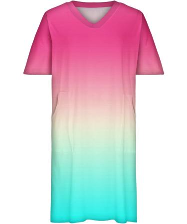 Wkishenl Plus Size Ethnic Style Dress for Women - African Ethnic Summer Dress XX-Large - Pink - Buy Online on GoSupps.com