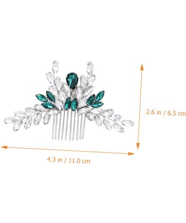 Ipetboom Bridal Comb Crystal Hair Comb Hair Side Flower Hair Combs Green Rhinestone Hair Clip Crystal Headpiece Styling Hair Clips Alloy Western Style Accessories Dinner Party - Buy Online on GoSupps.com