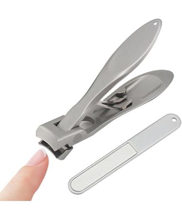Vbnuyhim Nail Clippers Nail Clippers for Thick Nails Stainless Steel Nail Clippers Stainless Steel Nail Clippers for Large Nails Wide Jaw Mouth Nail Clippers with File Silver - Buy Online on GoSupps.com