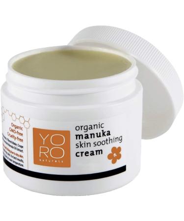 Organic Manuka Skin Soothing Cream for Dry, Itchy Skin, Rosacea, Sensitive Skin, Honey Eczema Relief, Anti Itch Natural Psoriasis Moisturizer & Dyshidrotic Eczema Cream for All Ages (2 OZ) 2 Ounce (Pack of 1)