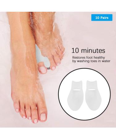 10 Pair Reusable Silicone Bunion Cushion Protector & Toe Separator Set - Buy Online on GoSupps.com