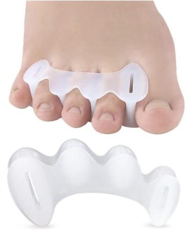 ANIPOL Silicone Toe Caps - 1 Pair, Three-Hole Design for Hallux Valgus, Corrector Pedicure Toe Separator - White - Buy Online on GoSupps.com