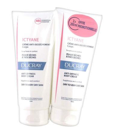 Ducray Ictyane Emollient Nutritive Cream for Face & Body - 2 x 200 ml | Hydrating Moisturizer for Dry Skin | International Shipping Available - Buy Online on GoSupps.com