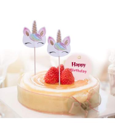 24 pcs Unicorn Cupcake Toppers Party Supplies Cake Decorating Insert Card Choose Children Birthday Party Wedding Cake Banner Decoration - Buy Online on GoSupps.com