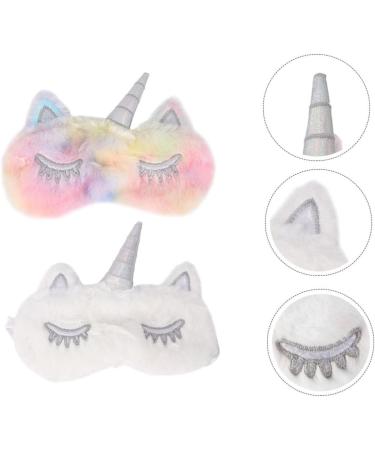 FRCOLOR Unicorn Eye Patch - 2pcs White Plush Sleep Stickers for Restful Eyes | International Shipping Available - Buy Online on GoSupps.com