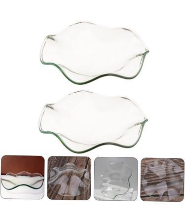 Cabilock Essential Oil Bowl Replacement - 2 Pieces Round Wax Warmer Plate & Spa Serving Tray - 12x12cm Transparent Glass Small Plates - Buy Online on GoSupps.com