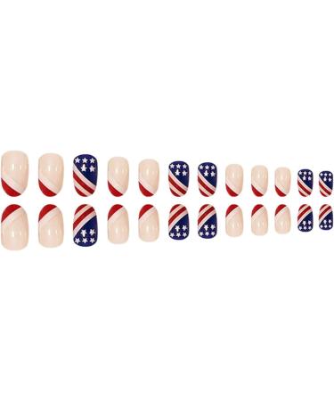 24Pcs/Box Fake Nails Press on Short Reusable with Designs Set French Artificial Wearable Fake Nail Stick-on Nails Tips Press on Nails for Wide Nail beds Long Length Cute Designs Summer - Buy Online on GoSupps.com