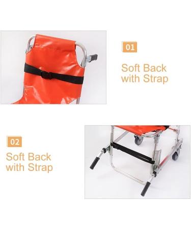 Yclty Collapsible Lightweight Ambulance Stair Chair - Portable Foldable EMS Medical Lift for Seniors - Aluminum Design with Soft Orange Back - Buy Online on GoSupps.com