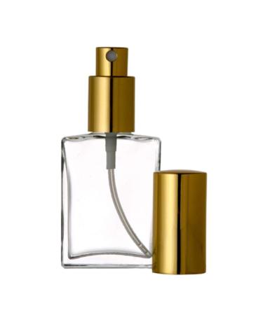 48 Pack of Clear Glass 2 oz. Flat Spray Perfume Bottle. Fine Mist Perfume Cologne Spray Atomizer for Essential Oil Aromatherapy Perfume Cologne. Wholesale Quantities Available (2 oz. 48 Bottles Gold)