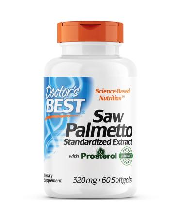 Doctor's Best Saw Palmetto Extract 320mg 60 Softgels Laboratory Tested Gluten Free Soy Free Non-GMO