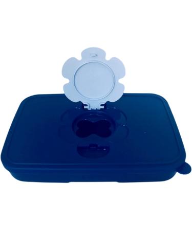 Dark Blue Tupperware Box for Wet Wipes | 650ml Makeup & Baby Storage - International Shipping Available - Buy Online on GoSupps.com