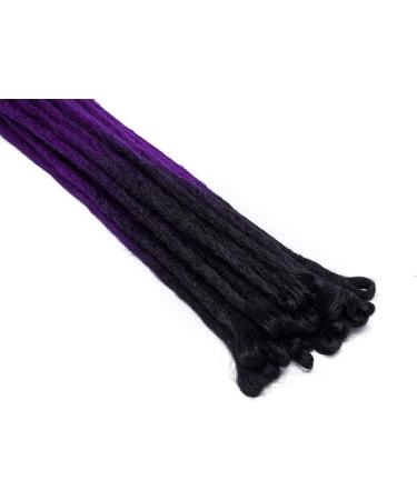 Silk-co Dreadlocks Braiding Hair Extensions All Human Handmade Ombre 24 inch Crochet Braids Reggae Hip-Hop Hairpiece Handmade for Braiding Black-Dark Purple  - Buy Online on GoSupps.com