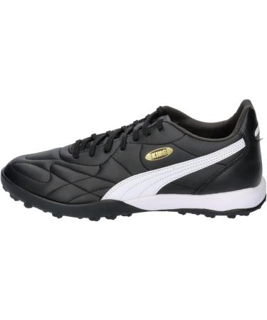 PUMA Men's King Top TT Football Boots - 44 EU | Black White & Gold | International Shipping Available - Buy Online on GoSupps.com