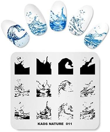 Nail Art Stamping Plate Natural Sea Waves Template - Alexnailart NA011 - Buy Online on GoSupps.com
