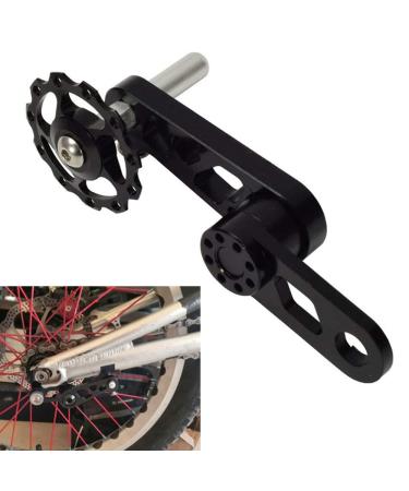 Bike Chain Tensioner Bicycle Single Speed, Bike Single Speed Tensioner with 11T Derailleur for Mini Bike Folding Bicycle Accessories Black
