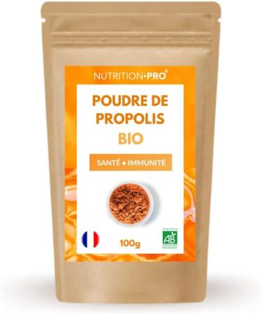 Organic Propolis Powder | Certified Pure and Natural | Health/Immunity | Organic/Ecocert | Made in France | Nutrition Pro (100G) - Buy Online on GoSupps.com