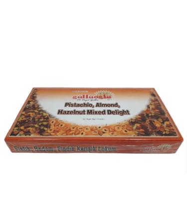 Gulluoglu (Pistachio-Almond-Hazelnut) Turkish Delight 500 gr (Pack of 1) daily fresh shipment from Istanbul/Turkey