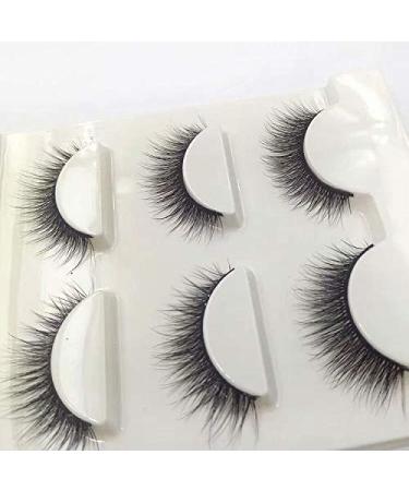 Sunniess Hair Korea Fiber Faux Mink False Eyelashes - Handmade, Reusable, Long Cross Volume for Dramatic Natural Look - Thick Black Fake Eyelashes E-03 - Buy Online on GoSupps.com