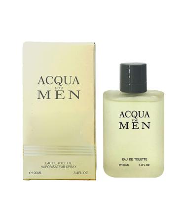 Acqua White Men Perfume 100ml Eau De Parfum Vaporisateur Spray - Long Lasting Jasmine Neroli Mandarin Orange Oil From France !
