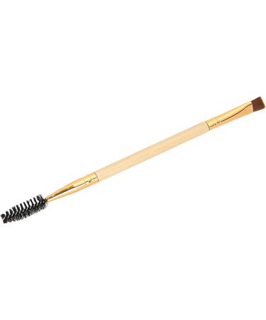 Verdant Touch Double Ended Eye Brush Double Ended Eyebrow Eyelash Brush Angled Brow Makeup Cosmetic Brush Wood Color - Buy Online on GoSupps.com