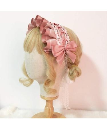 JSGHGDF Japanese Maid Cosplay Headdress Ruffled owknot Hairband Sweet Floral Lace Ribbon Party Hair Accessory White - Buy Online on GoSupps.com