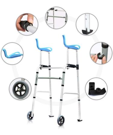 Arm Support Type Walking Aid for The Elderly to Assist Walking Device for Lower Limb Training Crutches Walking Light and Labor-Saving Adjustable Height Foldable Interesting Walking frame + seat - Buy Online on GoSupps.com