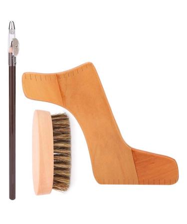 Beard Shaping Tool Set Men's Beard Shaping Tools 20*14*4.5cm Wooden Mustache Brush Husband Hairstyle Brush for Boyfriend Papa