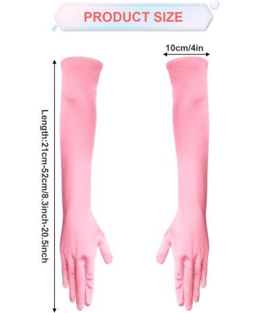 NQEUEPN Women Long Gloves Long Elbow Satin Gloves 21" Stretchy 1920s Opera Gloves Hand Care Moisturizing Gloves for Women Girls Evening Party Dance (Pink) - Buy Online on GoSupps.com