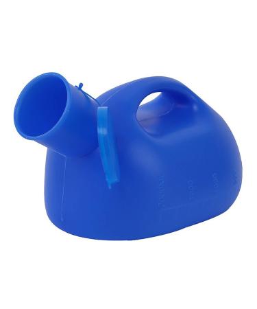 2000ML Male Urinal Portable Mens Potty Pee Bottle Collector Travel Toilet- Caliber 2.4in(Blue) Happy
