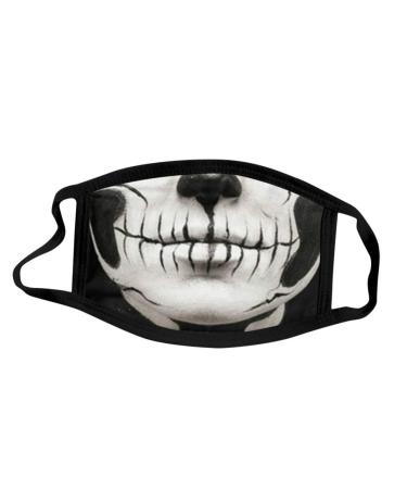 ZLUU 1PC Halloween Adults Protective Face Mask Personalized Patterns Face Cover Safe Skin Friendly Face Sheild Washable Reusable Activated Carbon Outdoor Mouth Christmas Print Face Mask Protection Mask