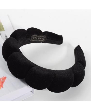 YOUNUO Spa Headband for Women - Sponge & Velvet Fabric, Black - Face Washing, Makeup, Skincare, Shower - Hair Accessories - Buy Online on GoSupps.com