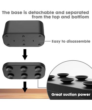 Shop Aoreun Waterproof Silicone Toothbrush Holder - Electric Organizer with Suction Cup & Adjustable Partitions - Black Bathroom Rack - Buy Online on GoSupps.com